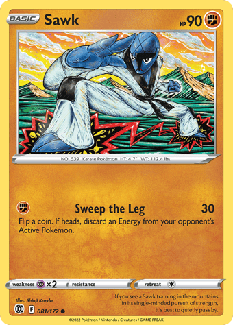 Sawk Brilliant Stars Pokemon Card
