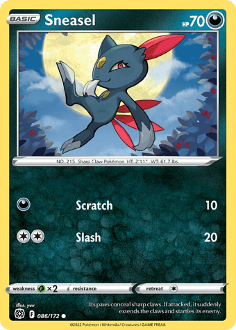 Sneasel Brilliant Stars Pokemon Card