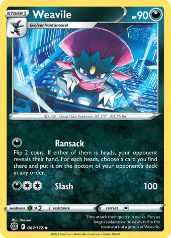 Weavile Brilliant Stars Pokemon Card