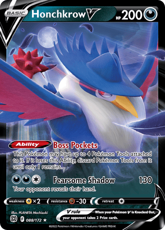 Honchkrow V Brilliant Stars Pokemon Card