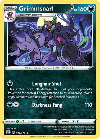 Grimmsnarl Brilliant Stars Pokemon Card