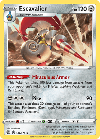 Escavalier Brilliant Stars Pokemon Card