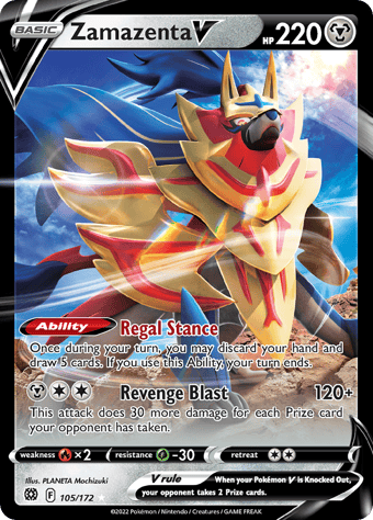 Zamazenta V Brilliant Stars Pokemon Card
