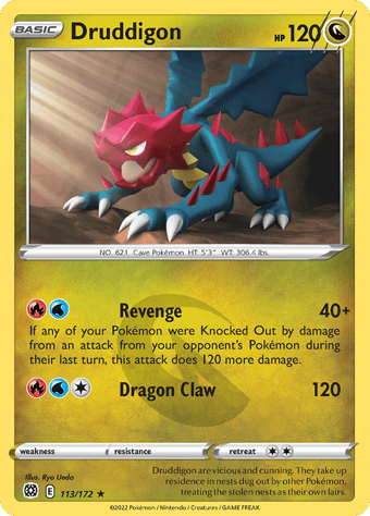 Druddigon Brilliant Stars Pokemon Card