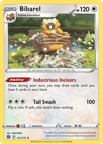 Bibarel Brilliant Stars Pokemon Card