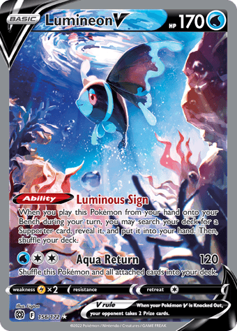 Lumineon V Brilliant Stars Pokemon Card