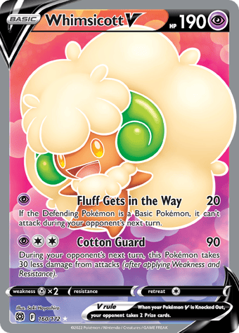 Whimsicott V Brilliant Stars Pokemon Card
