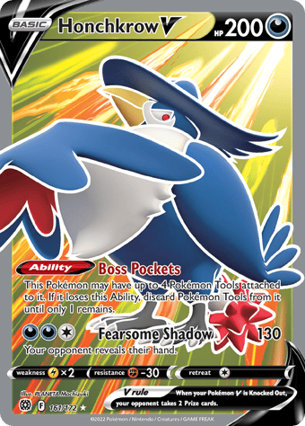 Honchkrow V Brilliant Stars Pokemon Card