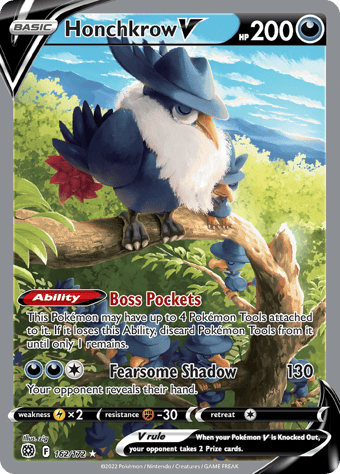 Honchkrow V Brilliant Stars Pokemon Card