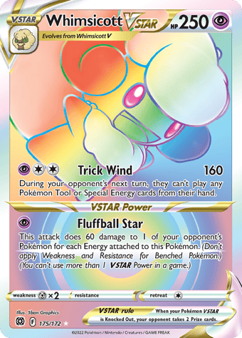 Whimsicott VSTAR Brilliant Stars Pokemon Card