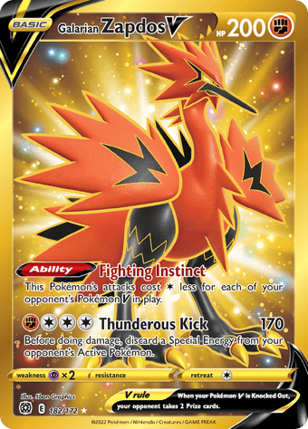 Galarian Zapdos V Brilliant Stars Pokemon Card