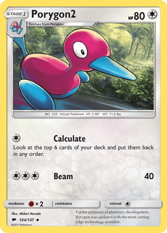 Porygon2 Burning Shadows Pokemon Card