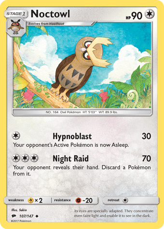 Noctowl Burning Shadows Pokemon Card