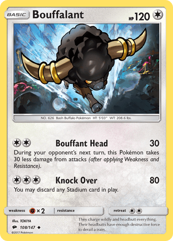 Bouffalant Burning Shadows Pokemon Card
