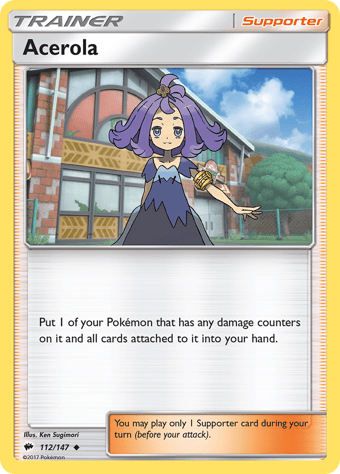 Acerola Burning Shadows Pokemon Card Acerola Burning Shadows Pokemon Card