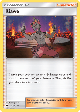 Kiawe Burning Shadows Pokemon Card
