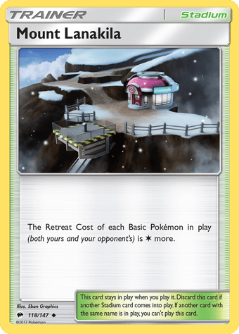 Mount Lanakila Burning Shadows Pokemon Card