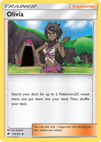 Olivia Burning Shadows Pokemon Card