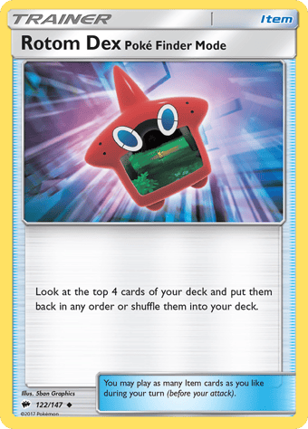 Rotom Dex—Poke Finder Mode Burning Shadows Pokemon Card