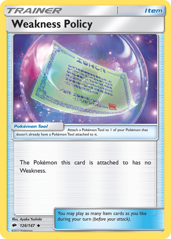 Weakness Policy Burning Shadows Pokemon Card