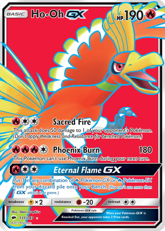 Ho-Oh-GX Burning Shadows Pokemon Card