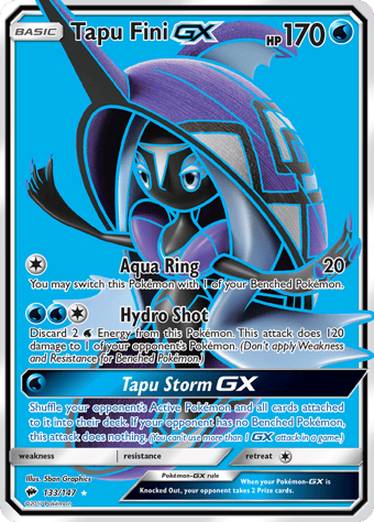 Tapu Fini-GX Burning Shadows Pokemon Card