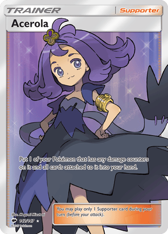 Acerola Burning Shadows Pokemon Card