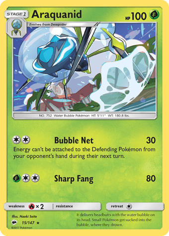 Araquanid Burning Shadows Pokemon Card