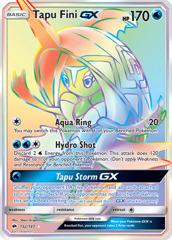 Tapu Fini-GX Burning Shadows Pokemon Card