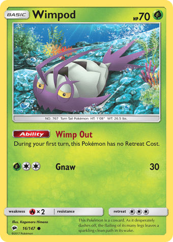 Wimpod Burning Shadows Pokemon Card