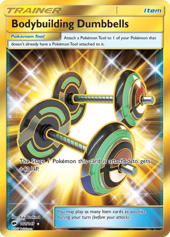 Bodybuilding Dumbbells Burning Shadows Pokemon Card