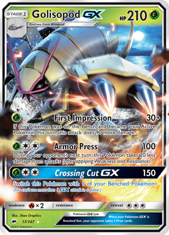 Golisopod-GX Burning Shadows Pokemon Card
