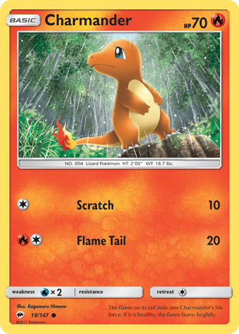 Charmander Burning Shadows Pokemon Card