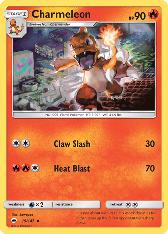 Charmeleon Burning Shadows Pokemon Card