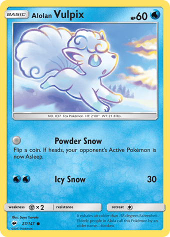 Alolan Vulpix Burning Shadows Pokemon Card