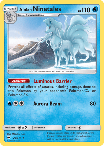 Alolan Ninetales Burning Shadows Pokemon Card