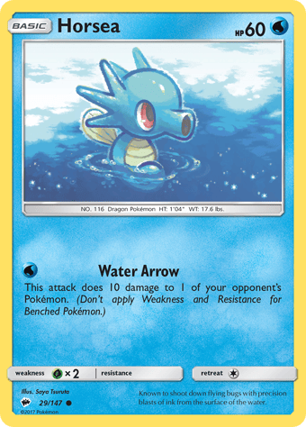 Horsea Burning Shadows Pokemon Card