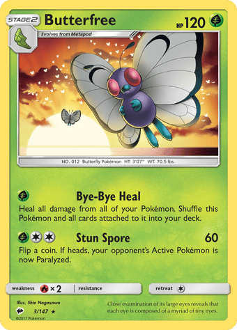 Butterfree Burning Shadows Pokemon Card