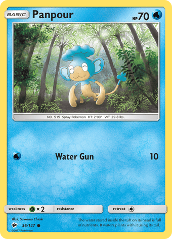 Panpour Burning Shadows Pokemon Card