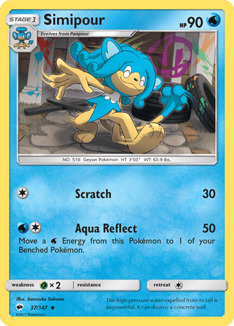 Simipour Burning Shadows Pokemon Card