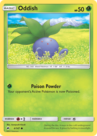 Oddish Burning Shadows Pokemon Card