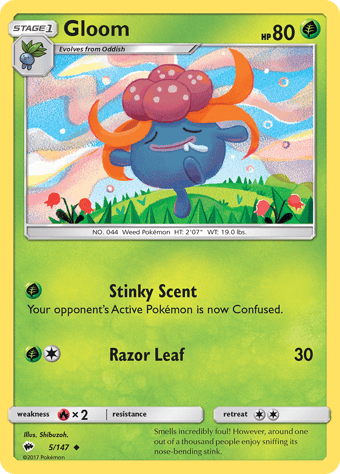 Gloom Burning Shadows Pokemon Card