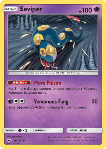 Seviper Burning Shadows Pokemon Card