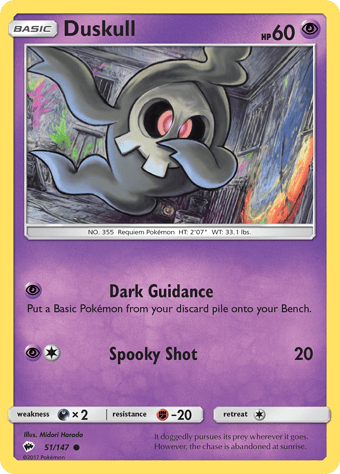 Duskull Burning Shadows Pokemon Card