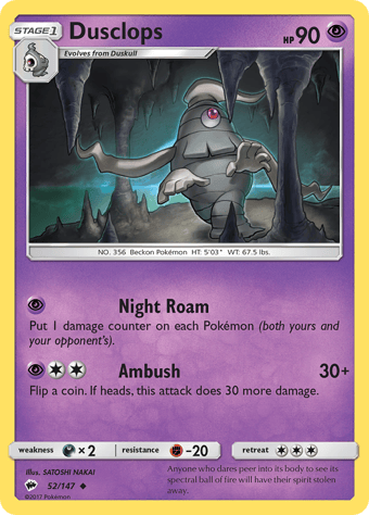 Dusclops Burning Shadows Pokemon Card