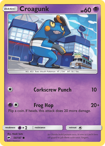 Croagunk Burning Shadows Pokemon Card