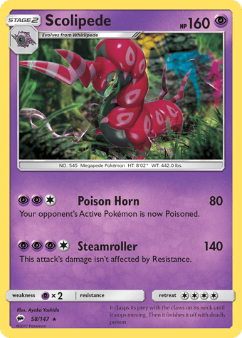 Scolipede Burning Shadows Pokemon Card