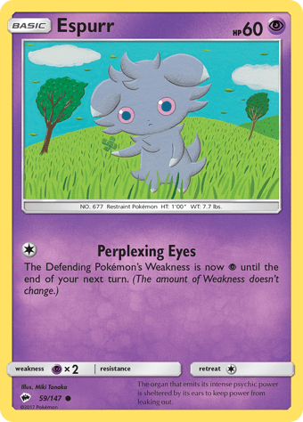Espurr Burning Shadows Pokemon Card