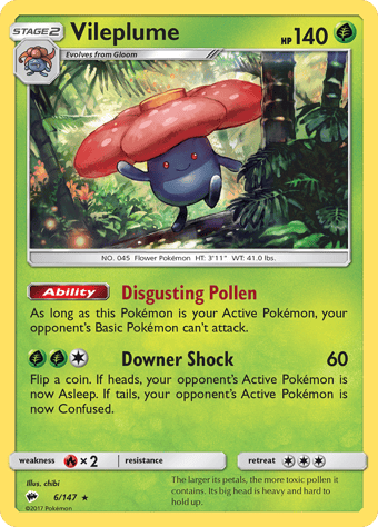 Vileplume Burning Shadows Pokemon Card