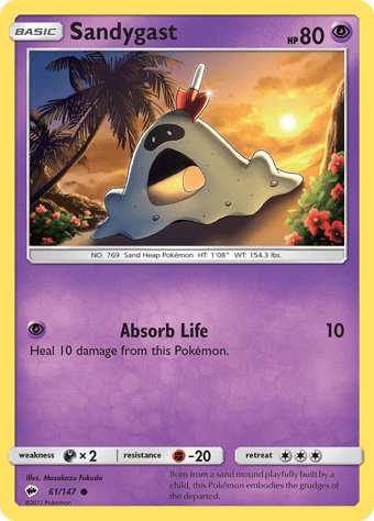 Sandygast Burning Shadows Pokemon Card